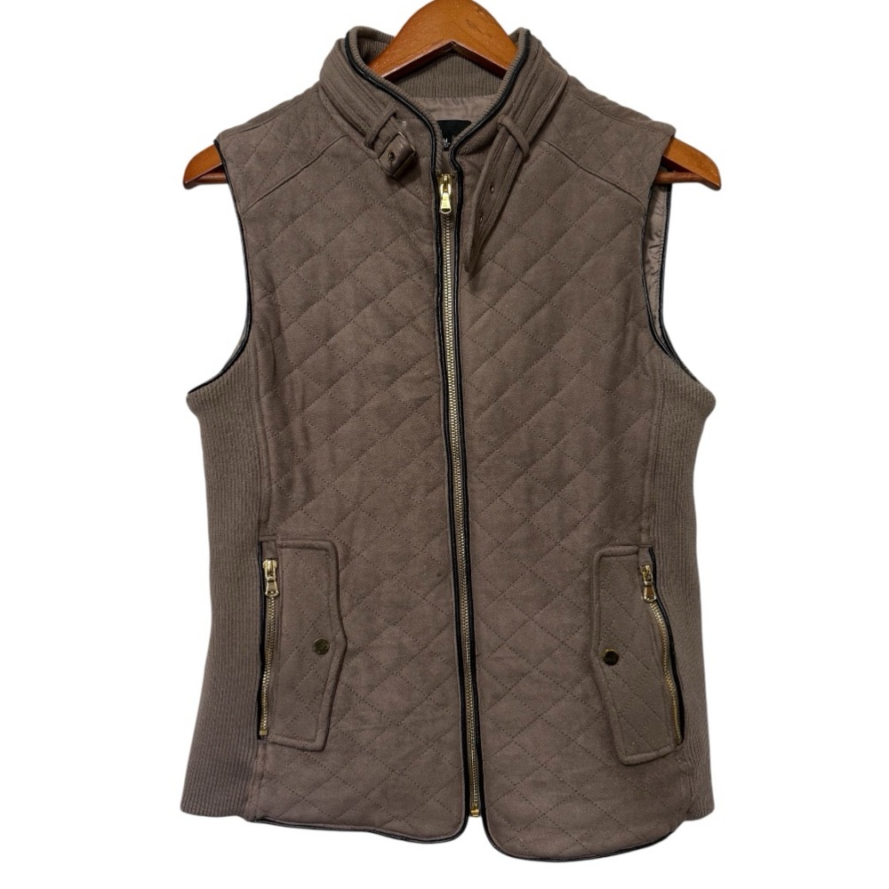 Fate Quilted Vest Rowan Faux Suede Women’s Medium Brown Western Moto Rodeo